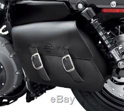 04-20 Harley Sportster Single-Sided Swingarm Bag Black Bar&Shield