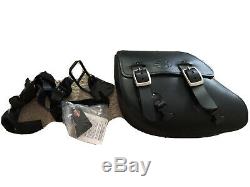06-17 Harley Single-Sided Swingarm Bag, Dyna Models, Black Bar&Shield
