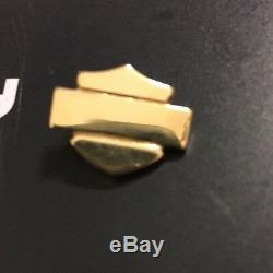 10k Solid Gold Bar & Shield HARLEY DAVIDSON PENDANT CHARM