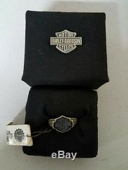 #136 NEW Harley-Davidson sterling silver ring, black bar and shield, MOD sz 11