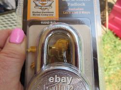 2 Harley Davidson Bar & Shield Padlock Master Lock 220 Sealed KEYED ALIKE 4 Keys