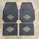 4pc Vintage Harley Davidson Rubber Floor Mat Set Bar And Shield Hd