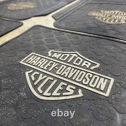 4pc Vintage Harley Davidson Rubber Floor Mat Set Bar And Shield HD