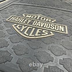 4pc Vintage Harley Davidson Rubber Floor Mat Set Bar And Shield HD