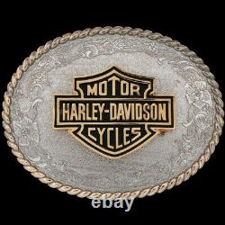 75th Harley Davidson Motorcycle Biker Bar Shield Logo 70 NOS Vintage Belt Buckle