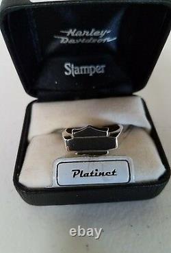 #81 NEW Harley-Davidson ring, Platinet by Stamper, size 12, bar and shield