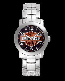 BRAND NEW Bulova Men's Harley-Davidson Bar & Shield Wrist Silver Watch 76A019