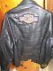 Bar And Shield Harley Patch On Back Men's Size Xl (50) Black Leather Jacket
