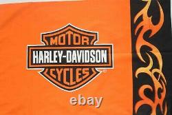 Biker White HARLEY DAVIDSON bar & shield logo Bed Sheet Set Quilt Fabric