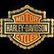 Brass Harley Davidson Motorcycle Biker Bar Shield Logo 90s Vintage Belt Buckle