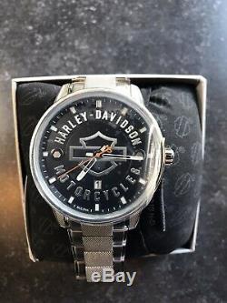 Bulova Mens Harley-Davidson Stainless Steel Watch Bar & Shield