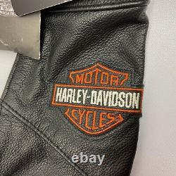 Chaps- Harley-Davidson Bar Shield Stock Deluxe Black Leather- 98090-06VM, Small