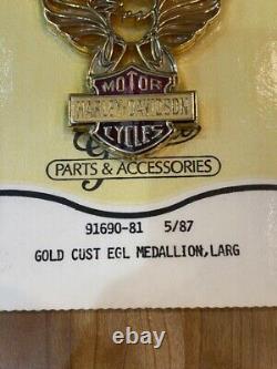 Dead Stock Harley Genuine Eagle Bar & Shield Gold Medallion Insert from Japan