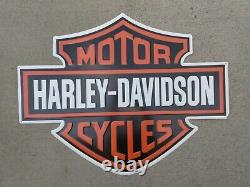 Embossed Metal Harley Davidson Bar & Shield Emblem Sign 35 W FREE bonus gift