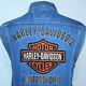 Gorgeous Harley-davidson Sleeveless Denim Vest Jacket Bar&shield 99041-08vm Sz L