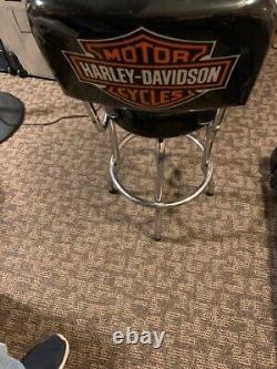 Genuine Harley-Davidson Bar & Shield Bar Stool with Backrest, Steel Frame