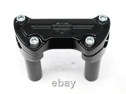 Genuine Harley Davidson Gloss Black 4 1/4 Risers + Bar & Shield Handlebar Clamp