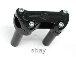 Genuine Harley Davidson Gloss Black 4 1/4 Risers + Bar & Shield Handlebar Clamp