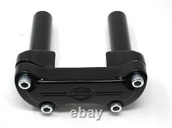 Genuine Harley Davidson Gloss Black 4 1/4 Risers + Bar & Shield Handlebar Clamp