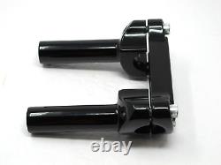 Genuine Harley Davidson Gloss Black 4 1/4 Risers + Bar & Shield Handlebar Clamp