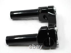 Genuine Harley Davidson Gloss Black 4 1/4 Risers + Bar & Shield Handlebar Clamp