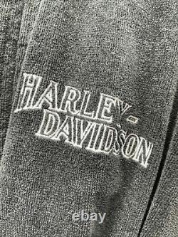 HARLEY DAVIDSON 100 % Cotton Tie Robe Size S/M Large Bar and Shield EUC