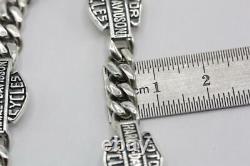 HARLEY DAVIDSON 925 Sterling Silver Bar & Shield Curb Link Chain Bracelet 21.8gr