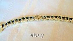 HARLEY DAVIDSON BAR & SHIELD Chain Link MOD 925 Sterling Silver Bracelet 9. WOW