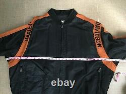 HARLEY DAVIDSON Black Orange Bar & Shield Nylon Racing Jacket 3XL 97068-00V EUC