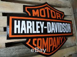 HARLEY DAVIDSON Garage Dealership Bar & Shield Logo Porcelain Enamel Sign