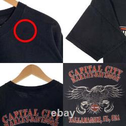 HARLEY-DAVIDSON Harley Davidson Bar & Shield Eagle Print T Shirt Black Size Used