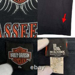 HARLEY-DAVIDSON Harley Davidson Bar & Shield Eagle Print T Shirt Black Size Used