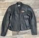 Harley Davidson Leather Jacket Womens Size Xs Black Bar And Shield Logo
