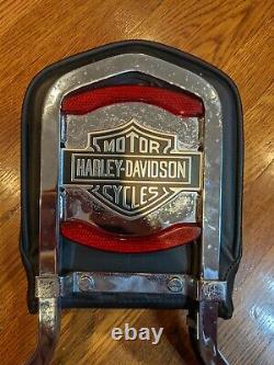 HARLEY DAVIDSON Low Backrest Pad Embossed Shield Logo & 14.5 Sissy Bar Standard