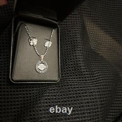 HARLEY DAVIDSON MOD Sterling Silver Bar & Shield Necklace & Earrings Boxed Set