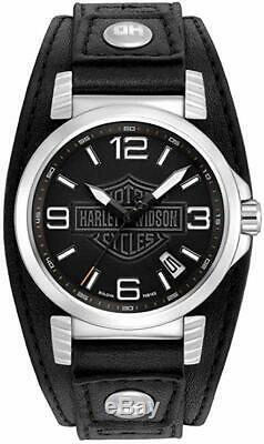HARLEY-DAVIDSON Men's Bulova Ghost Bar & Shield Wrist Watch. 76B163