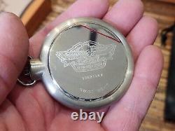 HARLEY-DAVIDSON POCKET WATCH 99621-94V SWISS MADE MOVEMENT BAR & SHIELD New