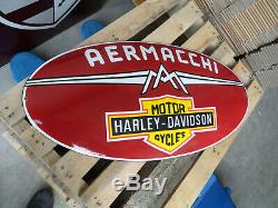 HARLEY DAVIDSON XXL Garage Bar & Logo Dealership Porcelain Enamel Sign Shield