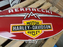 HARLEY DAVIDSON XXL Garage Bar & Logo Dealership Porcelain Enamel Sign Shield
