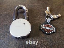 HARLEY DAVIDSON bar and shield pin tumbler round key padlock by American 1982