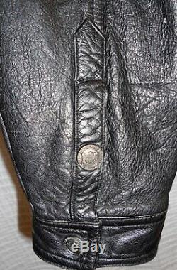 HARLEY DAVIDSON leather shirt jacket Mens Medium black bar shield snap