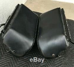 Harley Bar & Shield Rigid Leather Saddlebags 02 & up Dyna 90369-06D hard bags