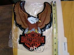 Harley Bar & Shield medium 8 x 10 upwing eagle patch jacket vest NOS 01141