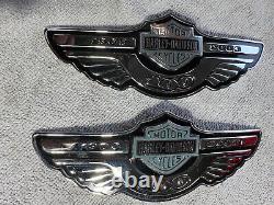 Harley Davidson 100th Anniversary Fuel Gas Tank Badge Emblem-Silver Bar & Shield