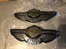 Harley Davidson 100th Anniversary Fuel Gas Tank Badge Emblem-Silver Bar & Shield