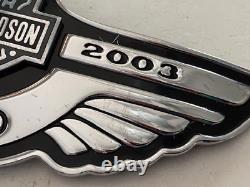 Harley Davidson 100th Anniversary Fuel Gas Tank Badge Emblem Silver Bar & Shield
