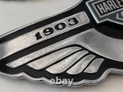 Harley Davidson 100th Anniversary Fuel Gas Tank Badge Emblem Silver Bar & Shield