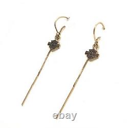 Harley Davidson 10k Bar and Shield Rod & Chain Earrings by Stamper