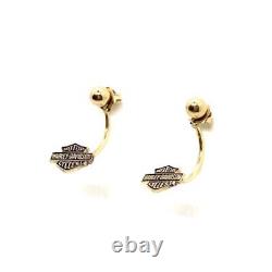 Harley Davidson 10k Dangling Bar and Shield Stud Earrings by Stamper