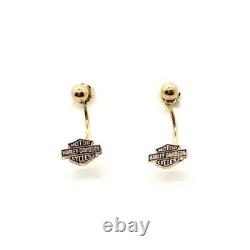 Harley Davidson 10k Dangling Bar and Shield Stud Earrings by Stamper